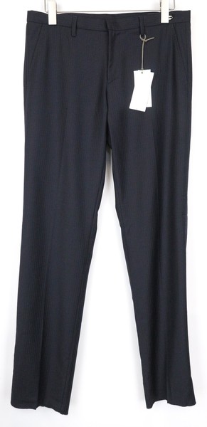 Richmond Herren Hose IT48 Schwarz Baumwollmischung Gestreift Klassisch-image