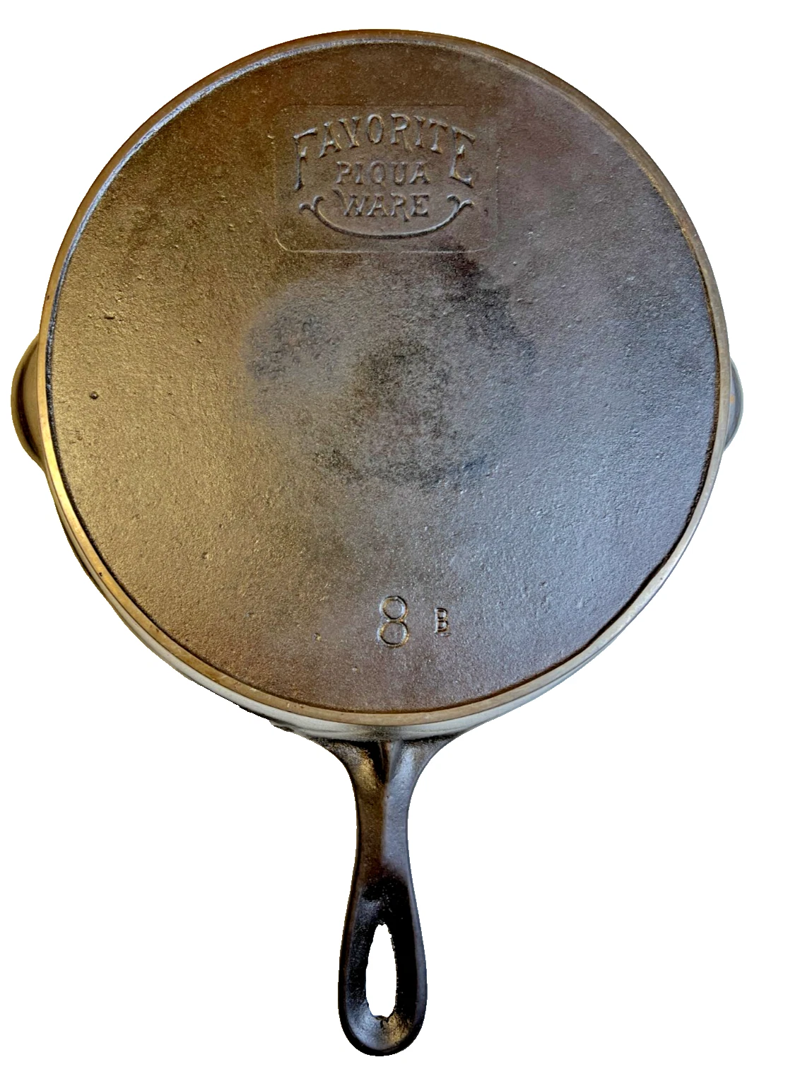Favorite Piqua Ware Cast Iron Skillet Pan #8 Heat Ring Smooth Flat Restored