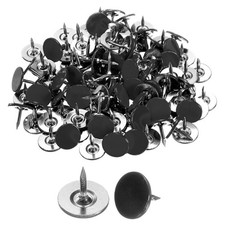 uxcell 100Pcs Upholstery Tacks, 11mmx10mm Flat Head Thumb 11mmx10mm, Black