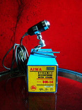 Vintage 1960's Aiwa DM-14 Dynamic harp microphone w accessories Calrad Lafayette