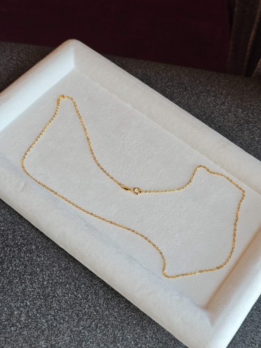 9ct Gold Plated Sterling Silver Trace Chain - 16" 40cm Gold Necklace - Gold Plat