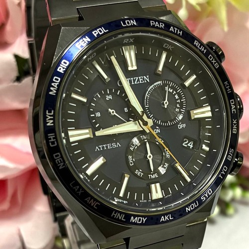 Citizen Attesa CB5967-66L Loi sur Les Ligne Eco-Drive Titane Noir Solaire Montre - Photo 4 sur 10