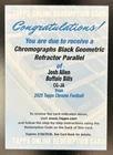 2025 Topps Chrome Josh Allen Black Refractor (RAW)