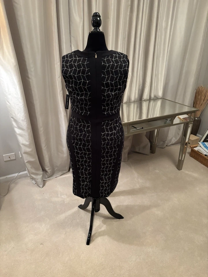 Nuevo con etiquetas Vestido Mujer Donna Morgan Negro Sin Mangas Talla 14 Foto 3 de 4