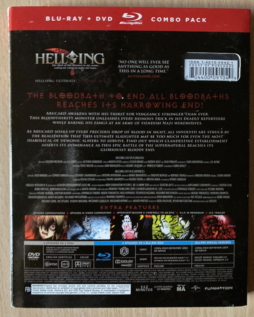 Hellsing PRE-ORDER 〈初回限定生産〉　DVDボックスセット Hellsing - Complete Series (DVD, 4 Discs, 2002-2003) and