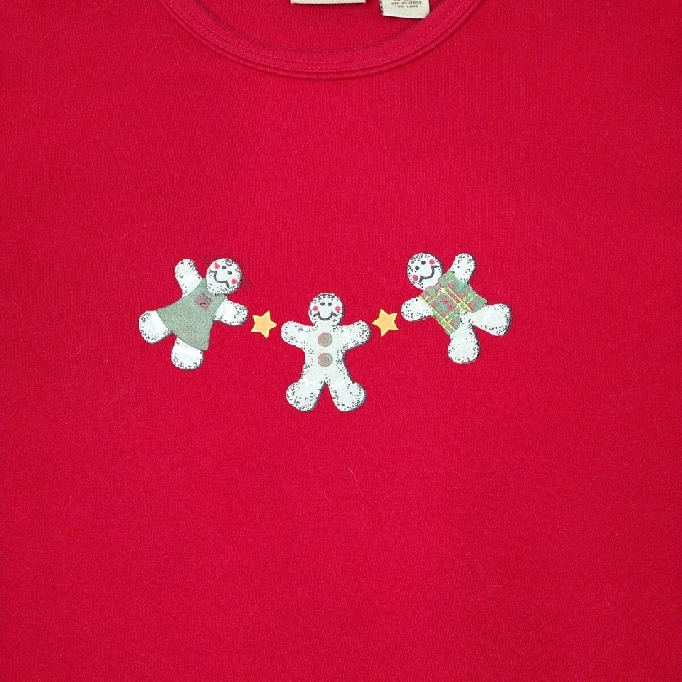 Camisa Mountain Lake Mujer Extra Grande Roja Navidad Pan de Jengibre Foto 3 de 4