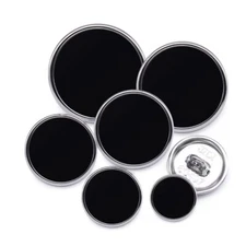 36 Pieces Mixed 6 Sizes Metal Button Alloy Shank Button Round Shaped Sewing B...