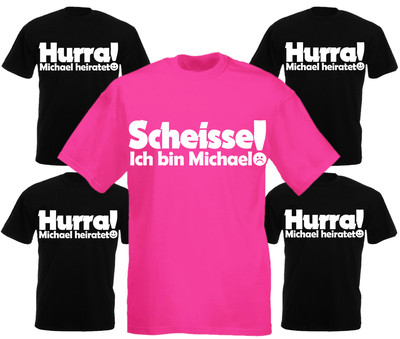 Junggesellenabschied T-Shirt HURRA XXX heiratet - Scheisse ich bin 1X JGA Shirt