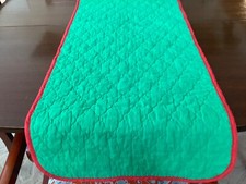 Christmas Reservable Quilted VTG Table Runner Homemade 89  X 16  