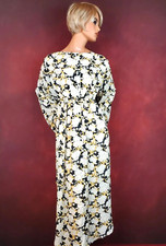 Ellos Wear to Work Dress 16 Long Billowy Sleeves Black Floral Kimono Drawstring