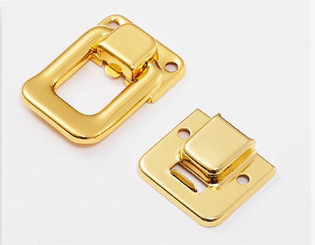 Yinpecly Retro Toggle Catch Lock - 1.89x1.30 Inch Golden Hasp For Suitcase, Trunk, Or Box, 2 Pack (No Screws) - View #2