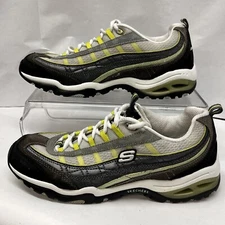 Skechers Memory Foam SN 11263 Womens 8.5 Training Shoes Neon Green Gray Sneakers