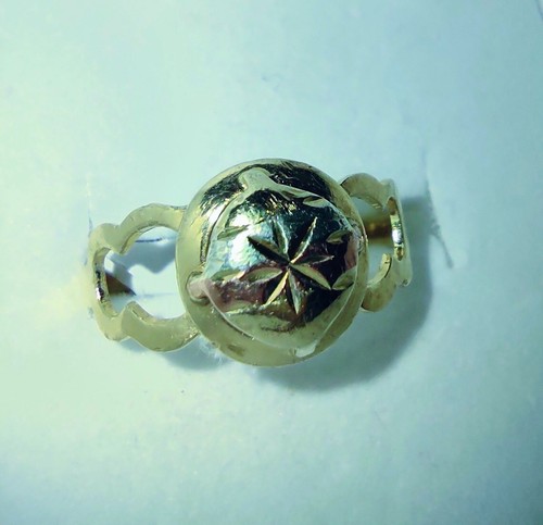 10kt Yellow & Rose Gold, Star Button 1.7g, 13mm Ring