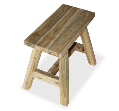 KMH® Teak Hocker Sitzhocker Stuhl Sitzbank Holzhocker Bank ...
