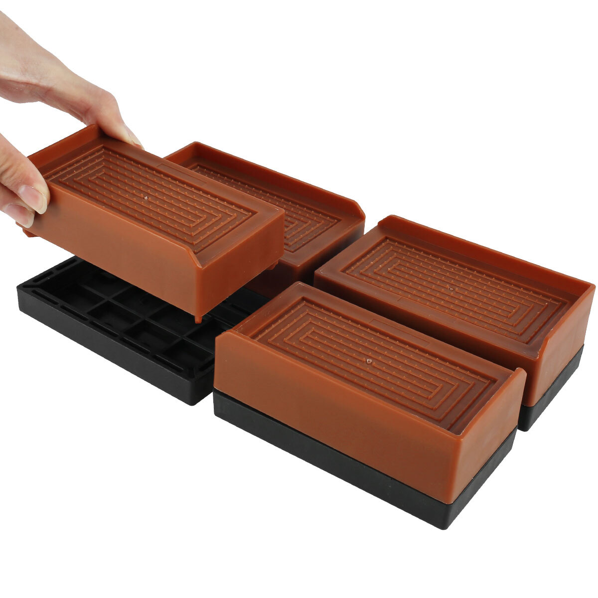 4pcs Furniture Bed Risers Heavy Duty Adjustable Desk Lifts Leg