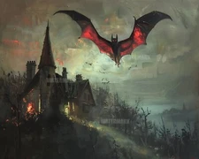 Glowing Red Bat 8x10 Matte Print