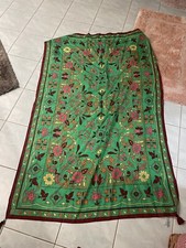 Tory Burch Green Scarf Print Dress Silk Floral Folklore Folk Art Scarf