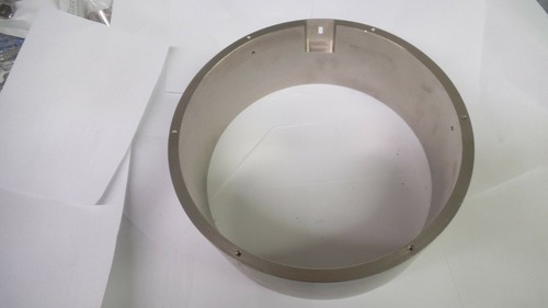 Nickel Plated Aluminum ring or housing, 10-7/8" OD x 10-1/8" ID x 4" tall