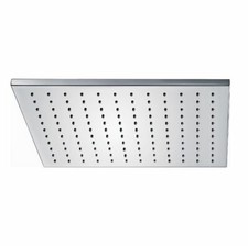 Bathroom Chrome Square Fixed Rainfall Shower Head With Rubber Nozzles 250mm