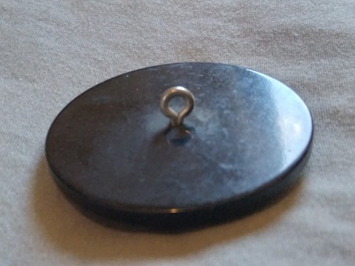 Vintage 1 and 5/8" Carved Black Plastic Button. - Picture 11 of 13