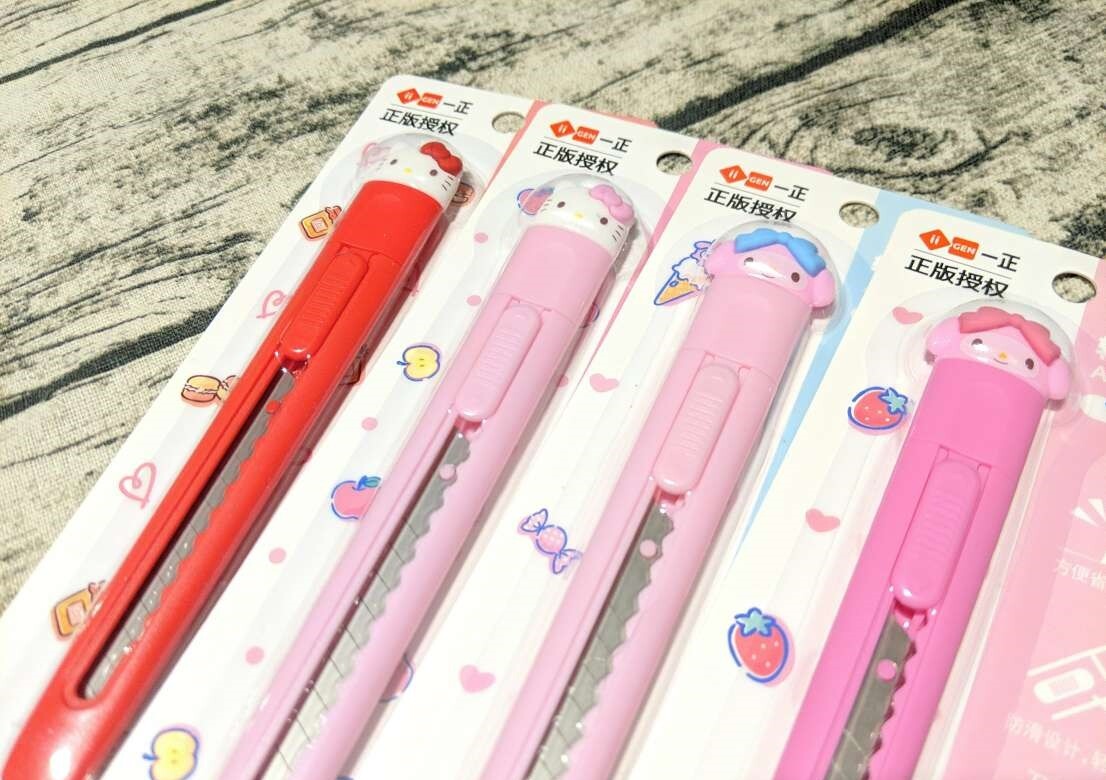 Hello Kitty Stanley Box Cutter Stainless Steel Smooth Pink White