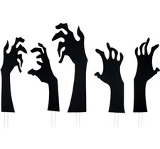 5 Pack Halloween Black Hands Yard Signs with 10 Stakes Scary Silhouette H