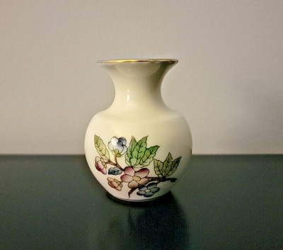 Vintage Herend Hungary HandPainted Porcelain Mini Vase Flower & Butterfly Marked