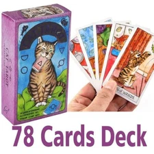 Cat Tarot: A 78 Tarot Cards Deck English Version Divination Occult Oracle Card