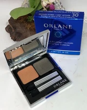 Orlane Velvet Eye Shadow Duo Compact - 30 Golden Bronze / Vetiver Green - Boxed