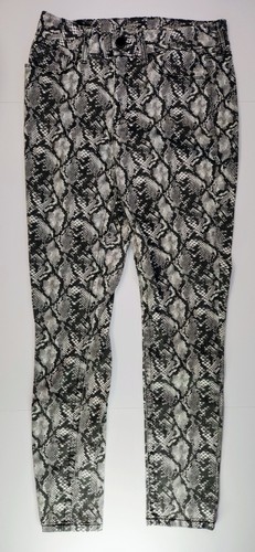 Seven7 Pants Womens Size 10 High Rise Tummyless Skinny Neutral Snake Skin Print