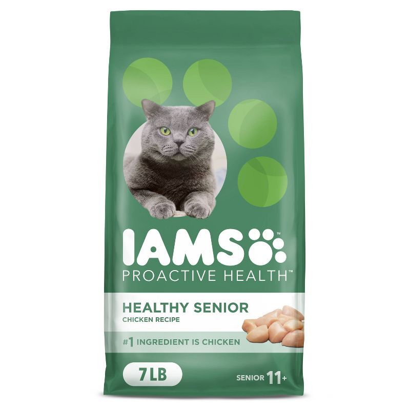 IAMS Proactive Health Senior Dry Cat Food with Chicken for Adult Cats