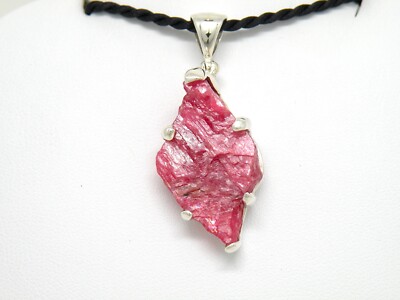 Authentic Starborn Gem Rhodonite Freeform Pendant, Sterling Silver