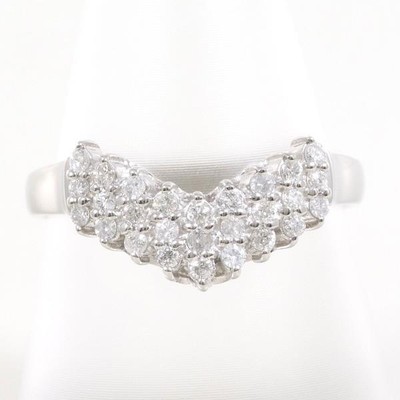 Jewelry PT900 ring 15Japan size Diamond 0.30 About5.5g Free 