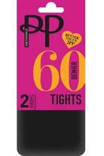 Pretty Polly 60 Denier Black Opaque Tights 2 Pair Pack ERM5