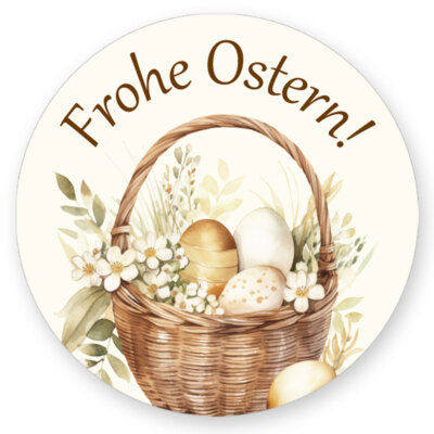 50 Aufkleber FROHE OSTERN - Ostermotiv Rund Ø 4,5 cm, Besondere Anlässe