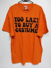 Too Lazy To Buy A Costume Funny Tee Men's Orange T-Shirt XL-2XL