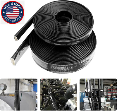 1/2''~1.5'' ID Heat Shielded Fire Thermo Coated Fire Sleeve Silicone Fuel Line