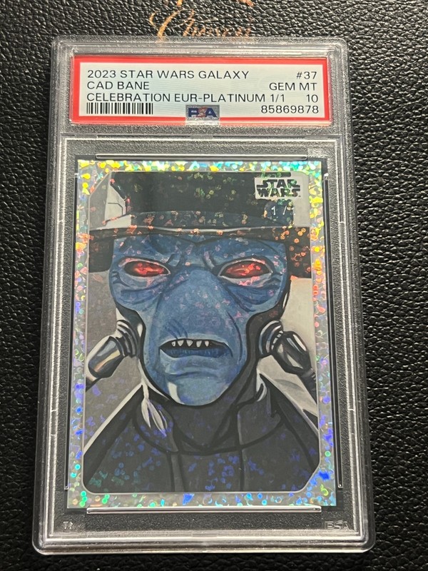 2023 Topps Star Wars Galaxy Cad Bane Celebration Europe Platinum 1/1 PSA10 CF18