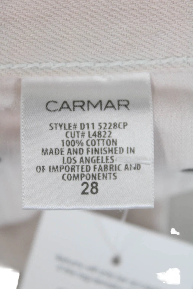 Pantalones Cortos Carmar Mujer Denim Dobladillo Crudo Abotonados Rosa Gris Algodón Talla 28 Foto 4 de 4