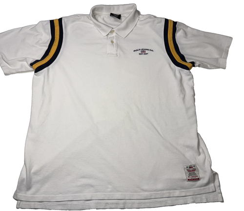 Ralph Lauren Shirt Mens XL Polo Jeans Flag Athletic Rugby White Embroidered