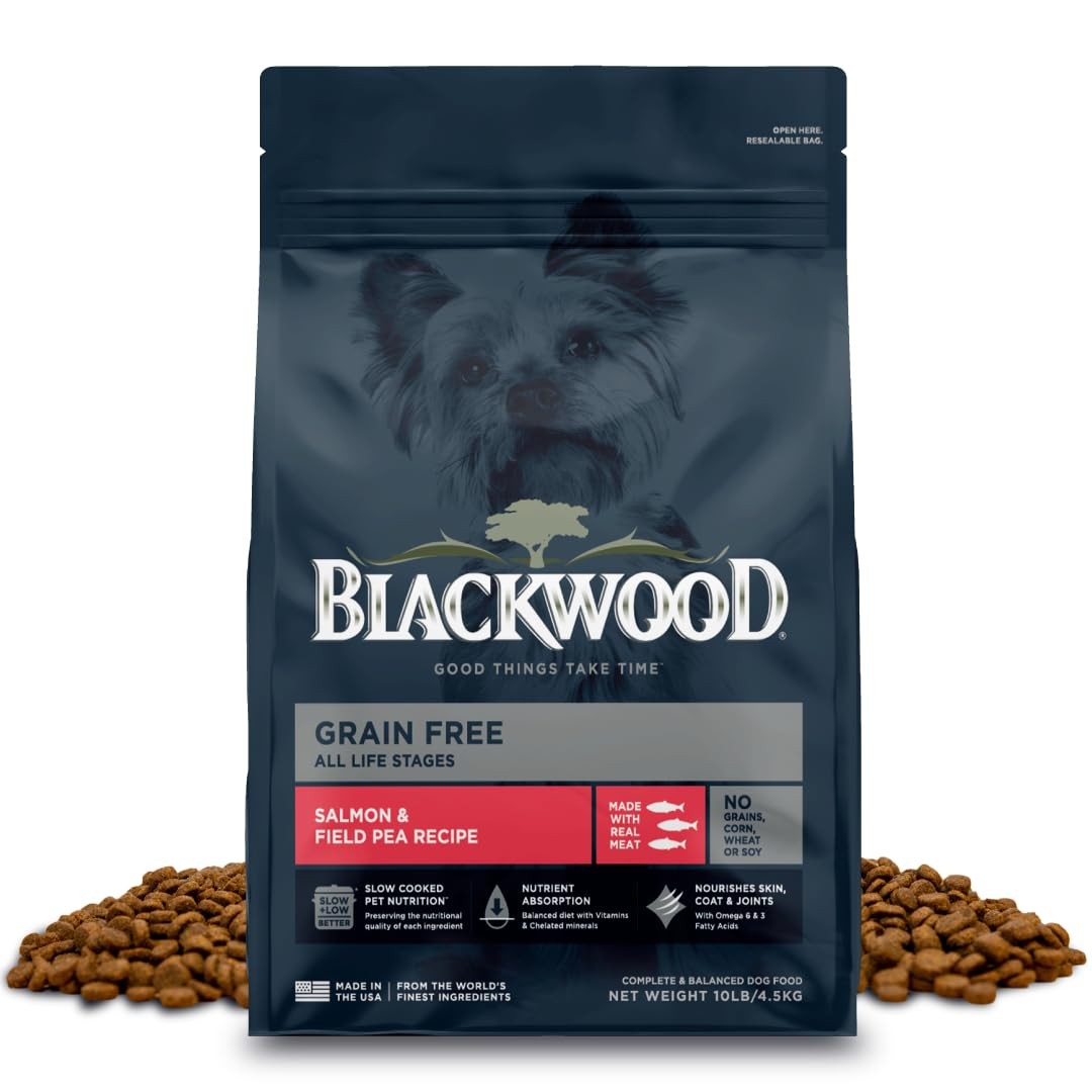 Grain Free Dry Dog Food, Salmon & Field Pea Recipe, 10 Pound Bag for All Life...
