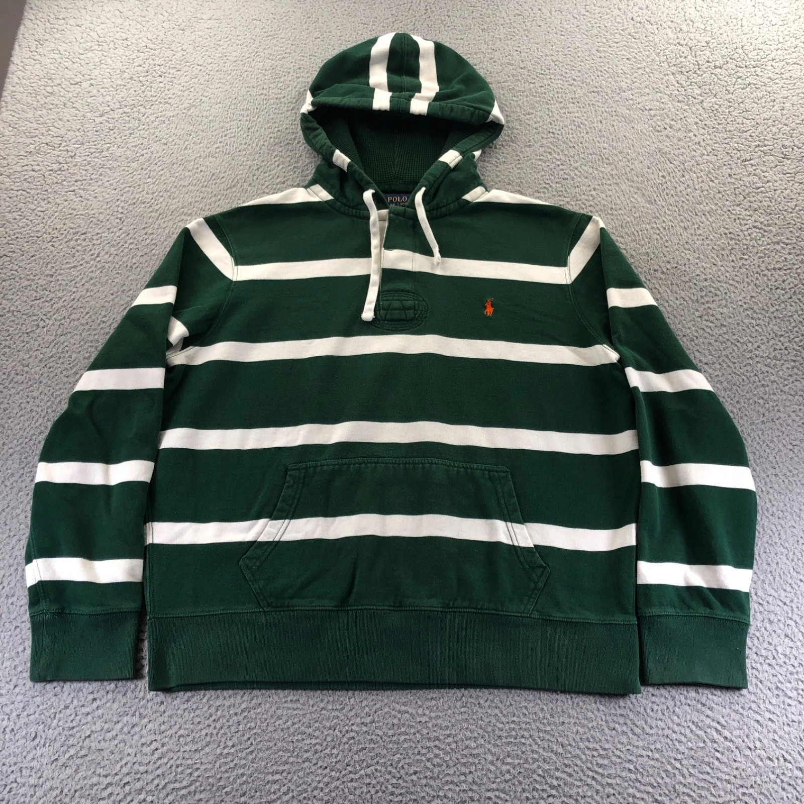 Vintage Polo Ralph Lauren Rugby Hoodie Mens XL Green White Striped Thermal Hood
Opens in a new windo