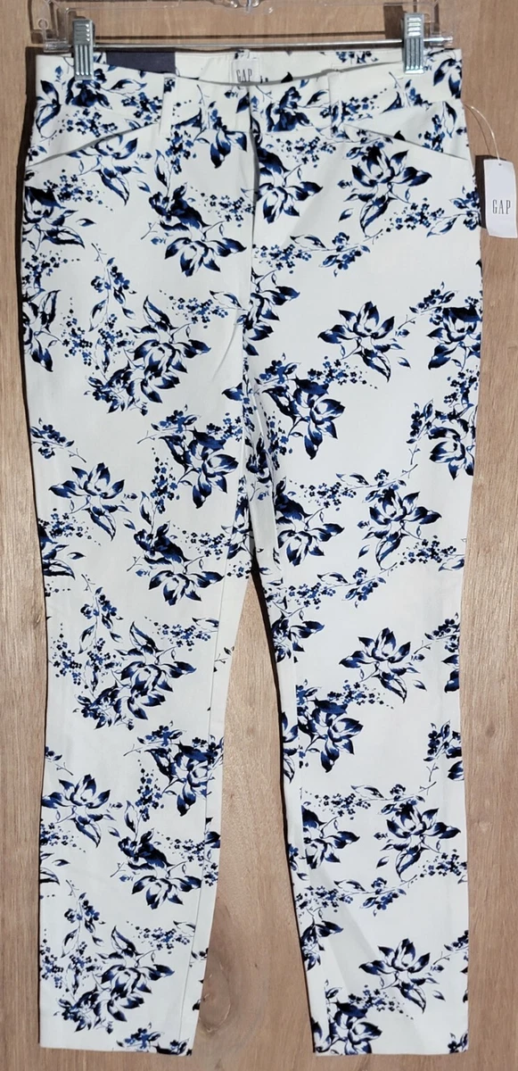 Pantalon Femme GAP - Motif Floral, Taille 4 (S) - Coton, Coupe Slim