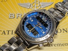 Breitling B-1 A68362 Ana-Digi Quartz 43mm Blue Dial Chronometer w/Box Paper Set 7