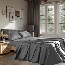 100 Egyptian Cotton Sheets 1200 Thread Count King Size Bedding Sets 4 Pcs,