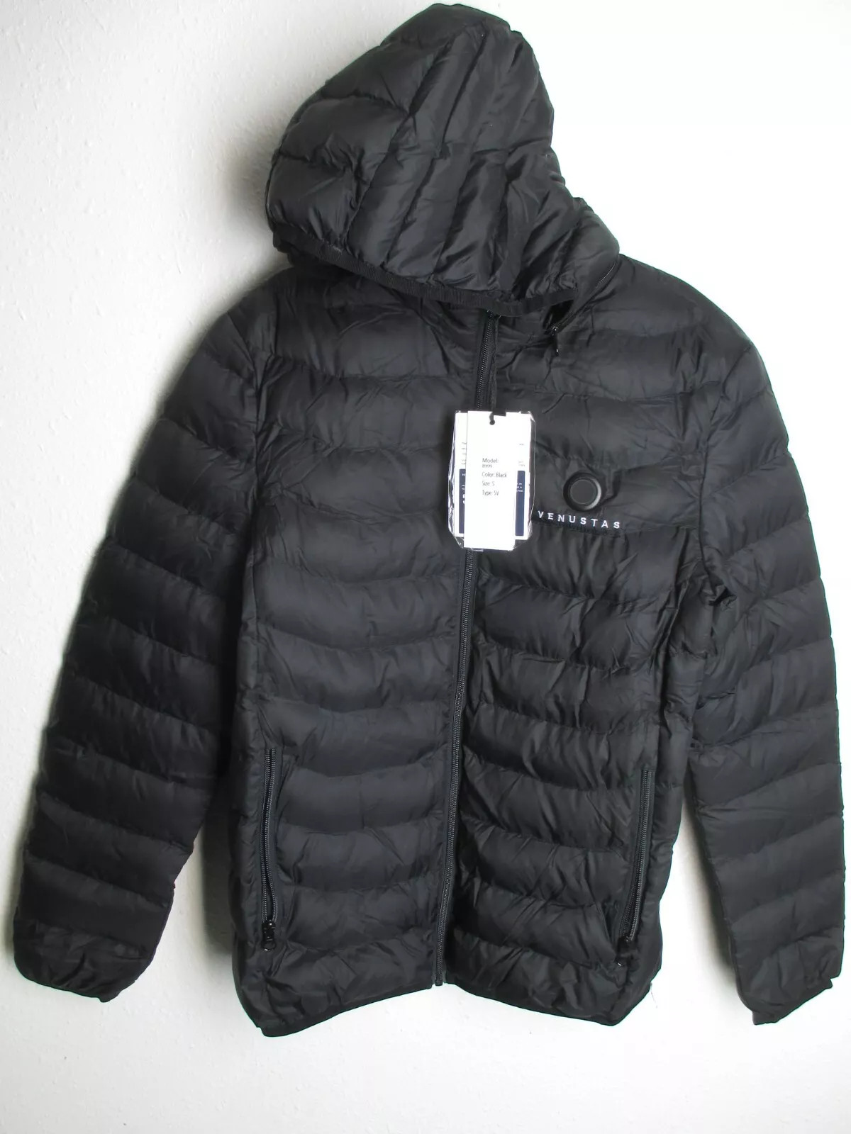 VENUSTAS КУРТКА С ПОДОГРЕВОМ VENUSTAS PUFFER С КАПЮШОНОМ 5V BLACK WARM - МУЖСКАЯ - ЧЕРНЫЙ 12590₽