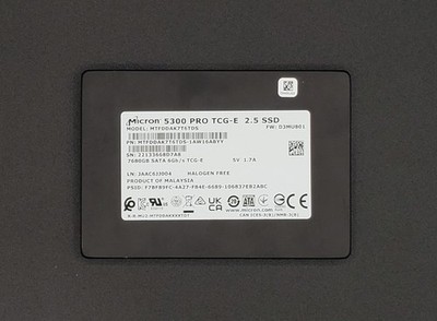 Micron 5300 PRO 7.68TB 2.5'' SSD SATA 6Gb/s TCG-E (MTFDDAK7T6TDS)