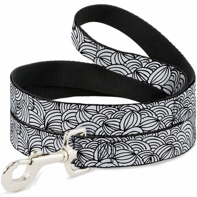 Dog Leash 6-FEET Doodle1 White/Black NARROW 0.5'' (US IMPORT)
