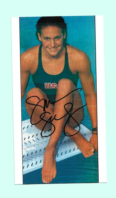 Summer Sanders USA Schwimmen 1xGold Olympia 92 Foto 10x18 original Autogramm