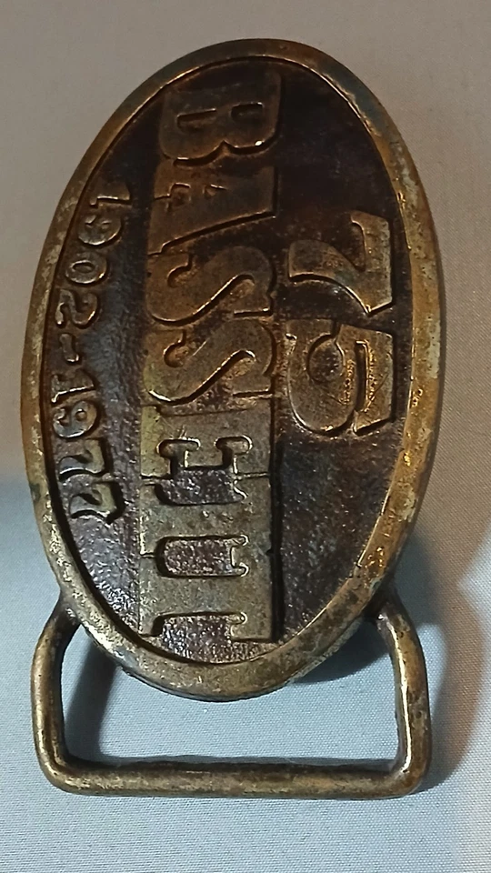 Hebilla de cinturón vintage años 70 75 aniversario Bassett muebles publicidad 1902-1977  Foto 2 de 4